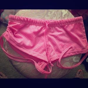 Hot pink scrunch side shorts