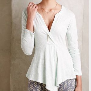 Anthropologie Left of Center Soft Mint Tunic Top