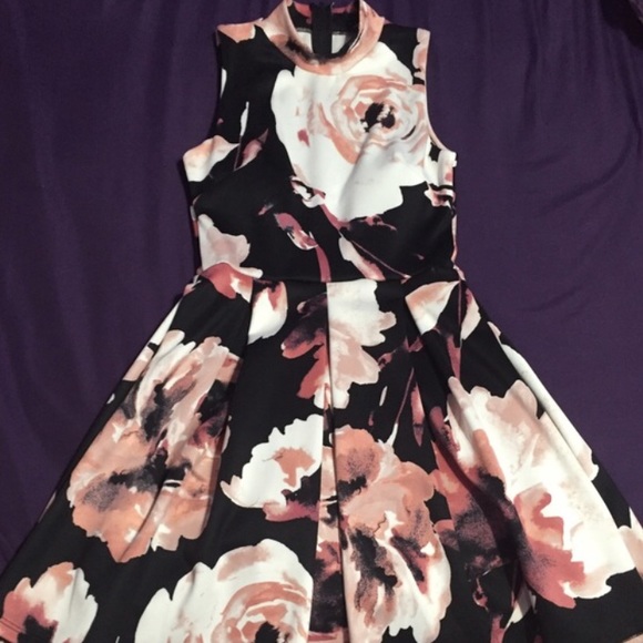 Floral Mock Neck Dress