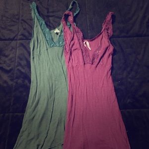 Two Urban Outfitters lacy tank tops/camisoles