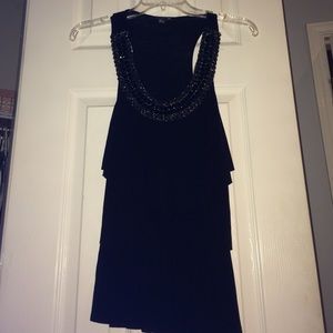 Black racer back with sparkly neckline