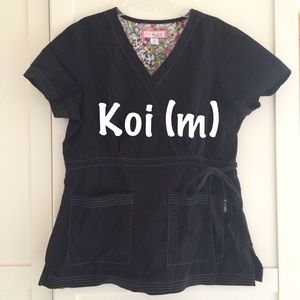 Black koi brand scrub top