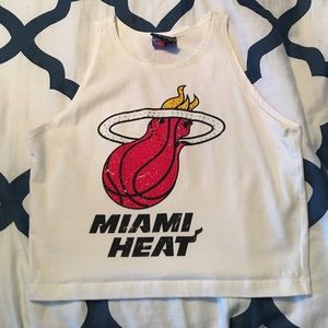 Miami Heat crop top with rhinestones.