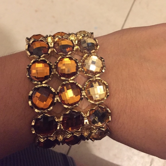 Big gold rhinestone bracelet