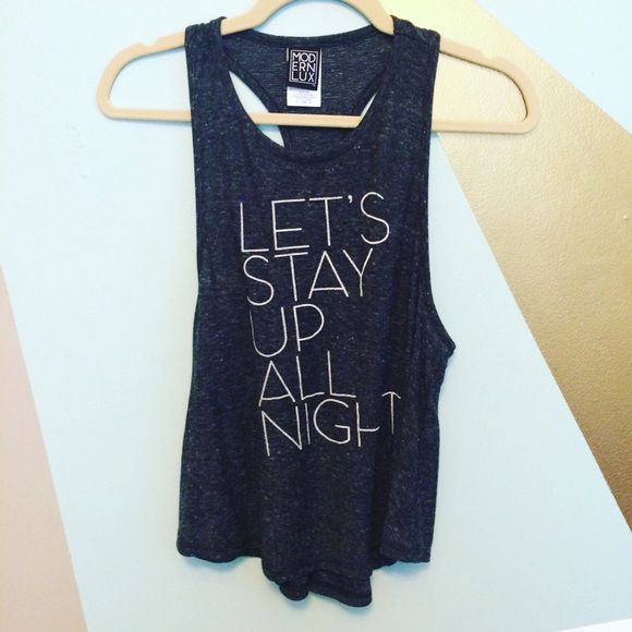 Heather dark grey graphic tank.