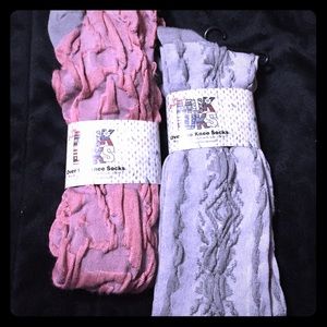 Two pairs of over the knee socks