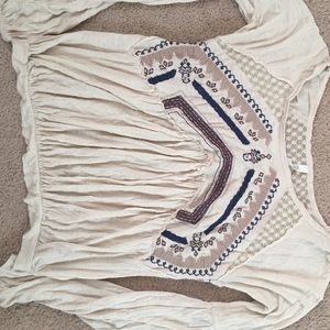 Free People long sleeve top with embroidery