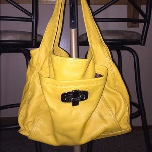 B. Makowsky Yellow Leather Purse