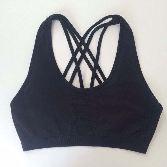 New!! Black Criss Cross Sports Bra - Picture 2 of 3