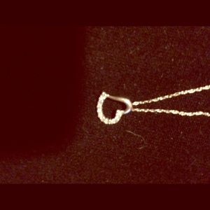 10kt white gold diamond heart necklace