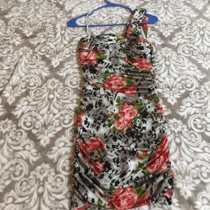 Xoxo satin one shoulder. Cold shoulder dress.