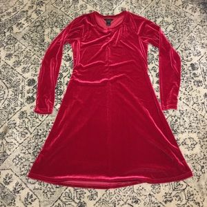 Red velvet dress
