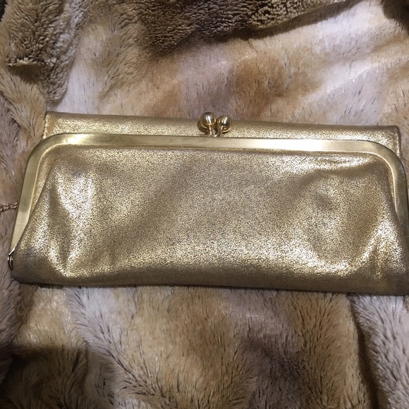 Metallic Gold Hobo Wallet