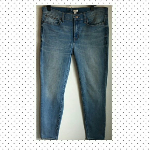 J.Crew Skinny Jeans with a light wash.
