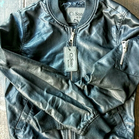 NEW leather  bomber jacket ONE LEFT - Picture 2 of 2