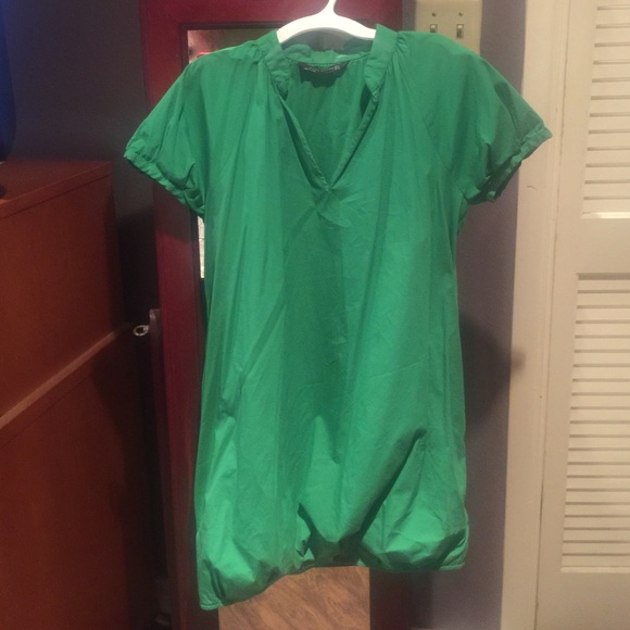 Zara bubble hem green dress.