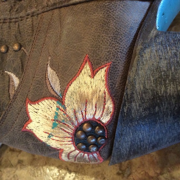 Lane Boots Brown Embroidered Booties - Picture 2 of 4