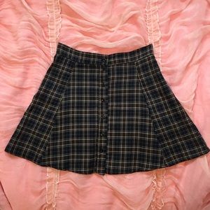 Plaid high-waist skirt