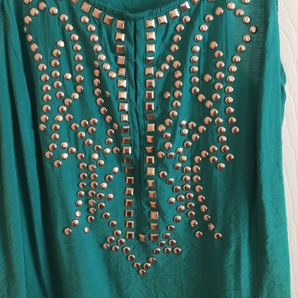 Teal Studded Dress - Picture 2 of 4