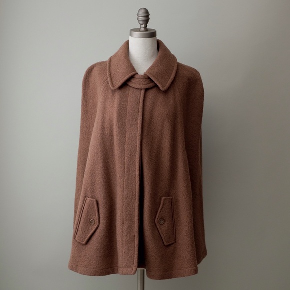 August Silk Camel Cape Coat Size M