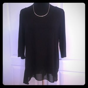 Super Cute Knit and Chiffon High Low Top