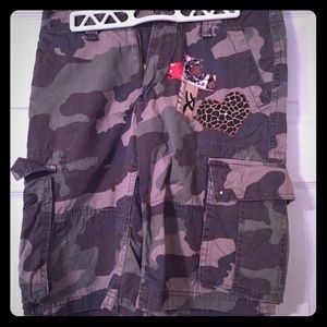 Camo cargo shorts