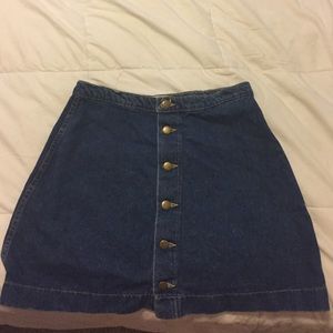 American Apparel front button denim skirt