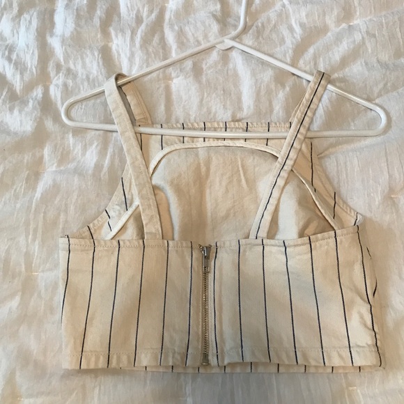 White and navy crop top - Picture 3 of 3