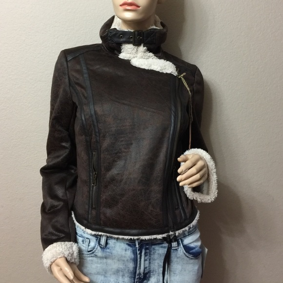 🔴FINAL🔴 Coated Brown Suede Contrast Jacket - Picture 2 of 4