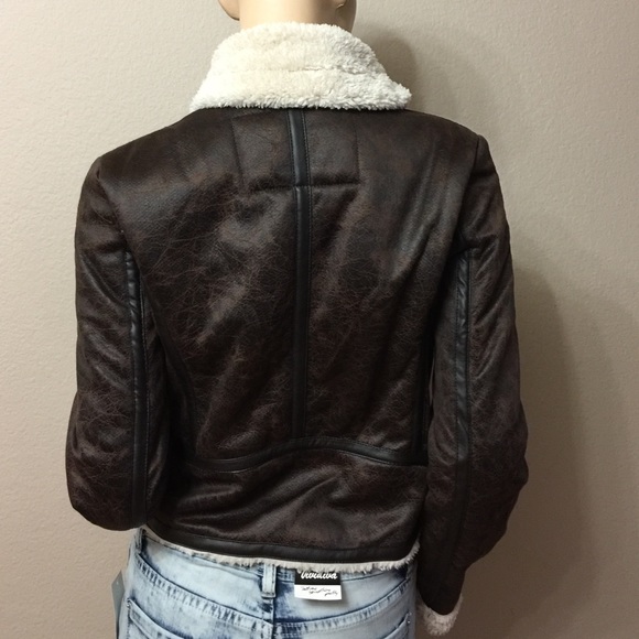 🔴FINAL🔴 Coated Brown Suede Contrast Jacket - Picture 3 of 4