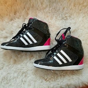 ADDIDAS Neo Wedge Pink & Black sneaker 9.5