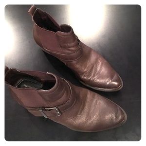 Brown leather boots rubber sole