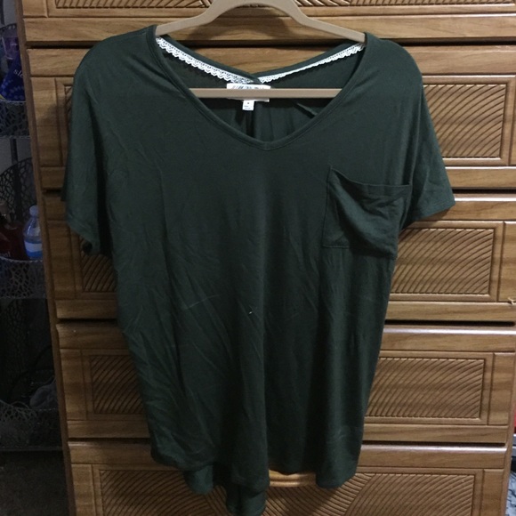 Army green v neck - Picture 2 of 2