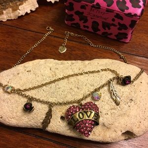 Betsey Johnson "Love" Heart Necklace