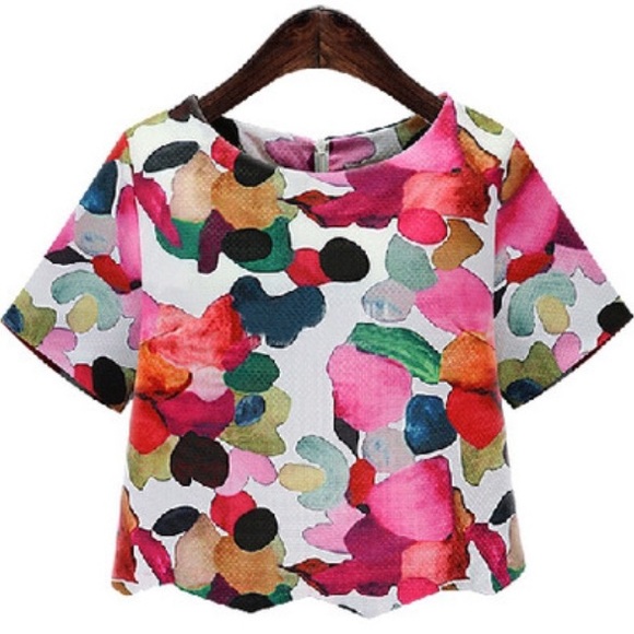 Multi colored cropped top