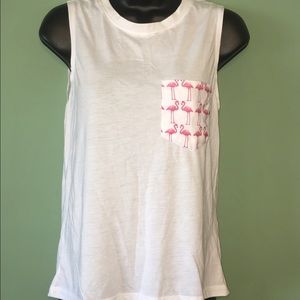 Muscle Tank with Flamingo Pocket