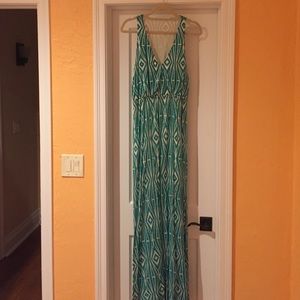 Turquoise Ikat Maxi Dress from Anthropologie