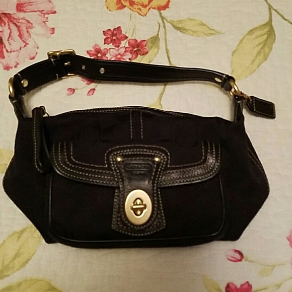 Vintage black signature coach mini  purse