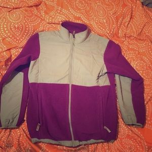 Purple/light gray north face fleece