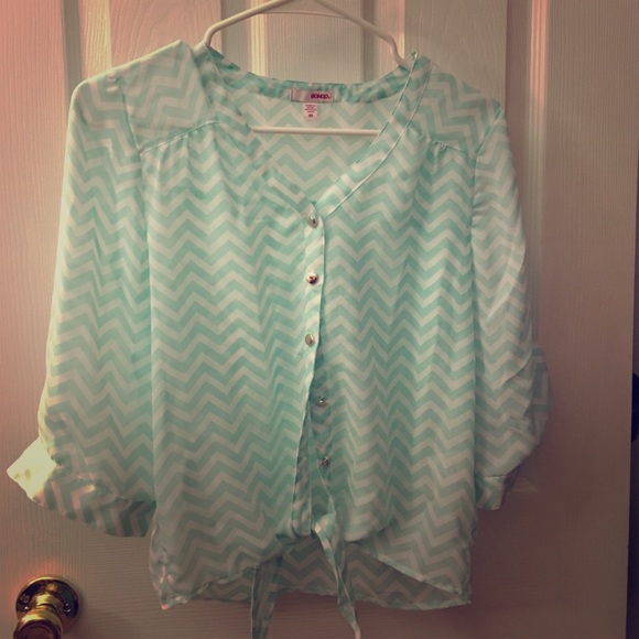 Chevron pattern button down shirt