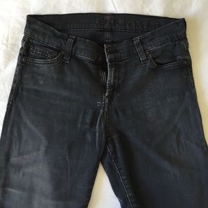 Ripped Knee 7 Black Jeans