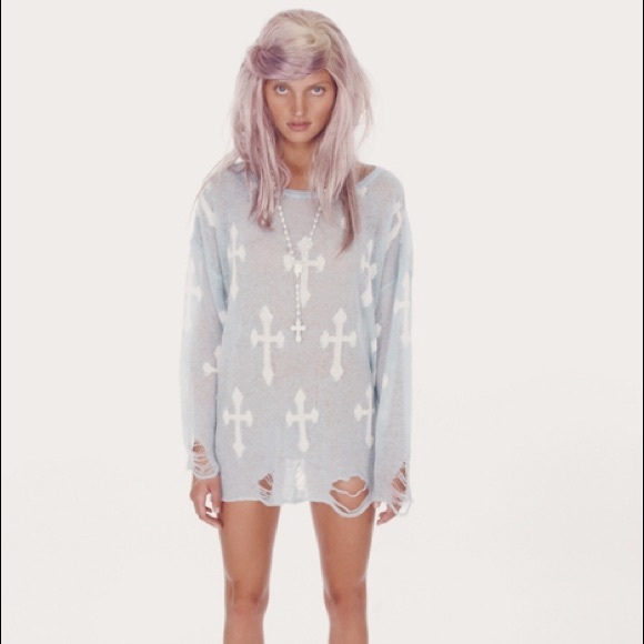 Wildfox white label cross sweater