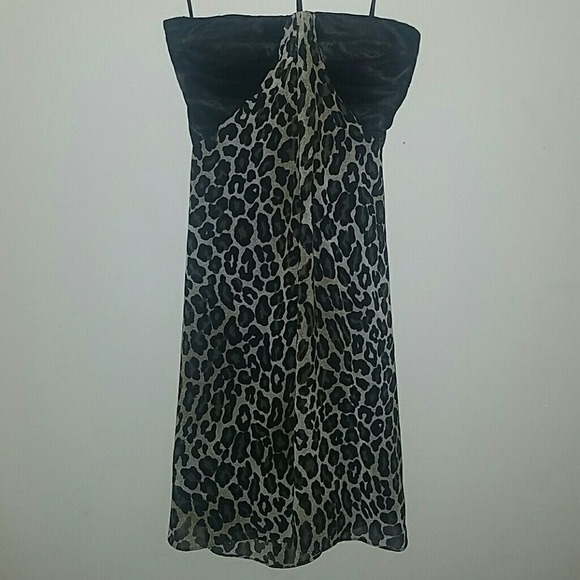 Leopard strapless dress