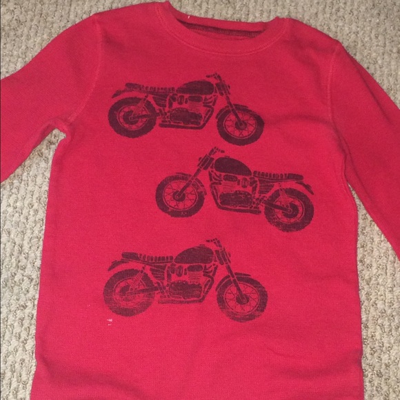 Red Thermal w/Motorcycles Boys 7X