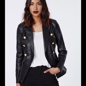 Missguided- Bettie Faux Leather Blazer