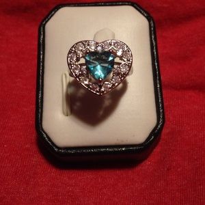 Swiss blue heart ring