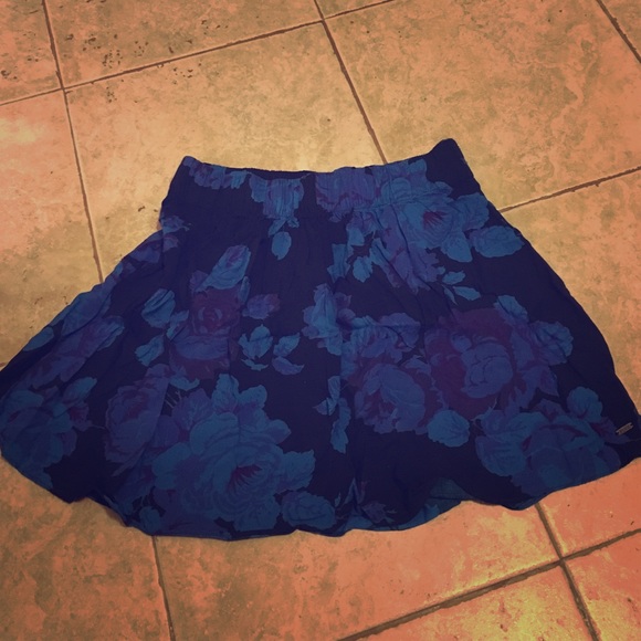 Black Floral Skater Skirt