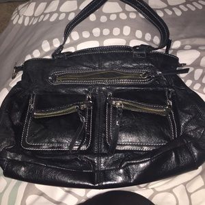 Black leather Sak purse