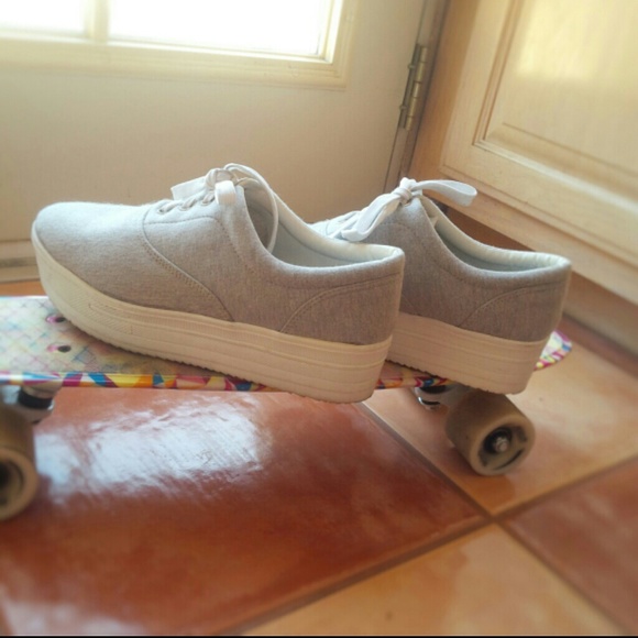 Gray platform sneakers!