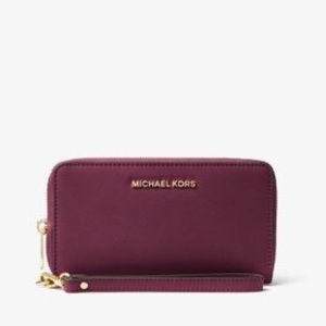 Michael Kors Large Purple Gold Hardware Wristlet